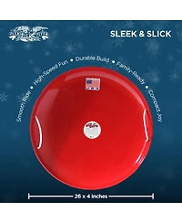 Flexible Flyer Steel Saucer 26" Metal Winter Snow Sled for Kids and Adults, Red