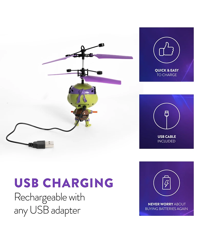 World Tech Toys Tmnt Donatello Flying Ufo Helicopter