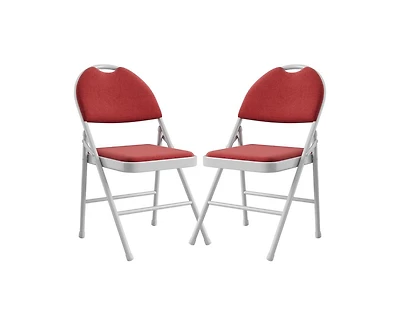 gaomon Folding Chairs 2 Pack, Portable Metal Chairs with Cushions and Non-Slip Feet Pads for Home and Office, Indoor and Outdoor Events