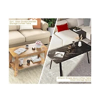 gaomon Coffee Table, 31.49'' Small Living Room Tables, 2-Tier Rustic Table for Room