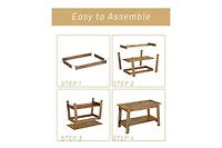 gaomon Coffee Table, 31.49'' Small Living Room Tables, 2-Tier Rustic Coffee Table for Living Room, Modern Farmhouse Style Rectangular Wood Table for O