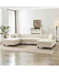 Streamdale Modern Chenille 3-Piece U-Sofa with Chaises
