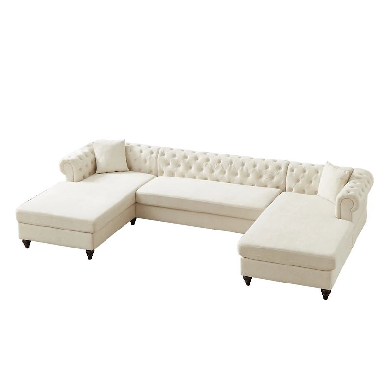 Streamdale Modern Chenille 3-Piece U-Sofa with Chaises