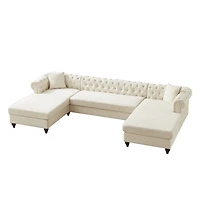 Streamdale Modern Chenille 3-Piece U-Sofa with Chaises