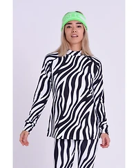Oosc Clothing Women's Baselayer Top - Hotel California Zebra Print