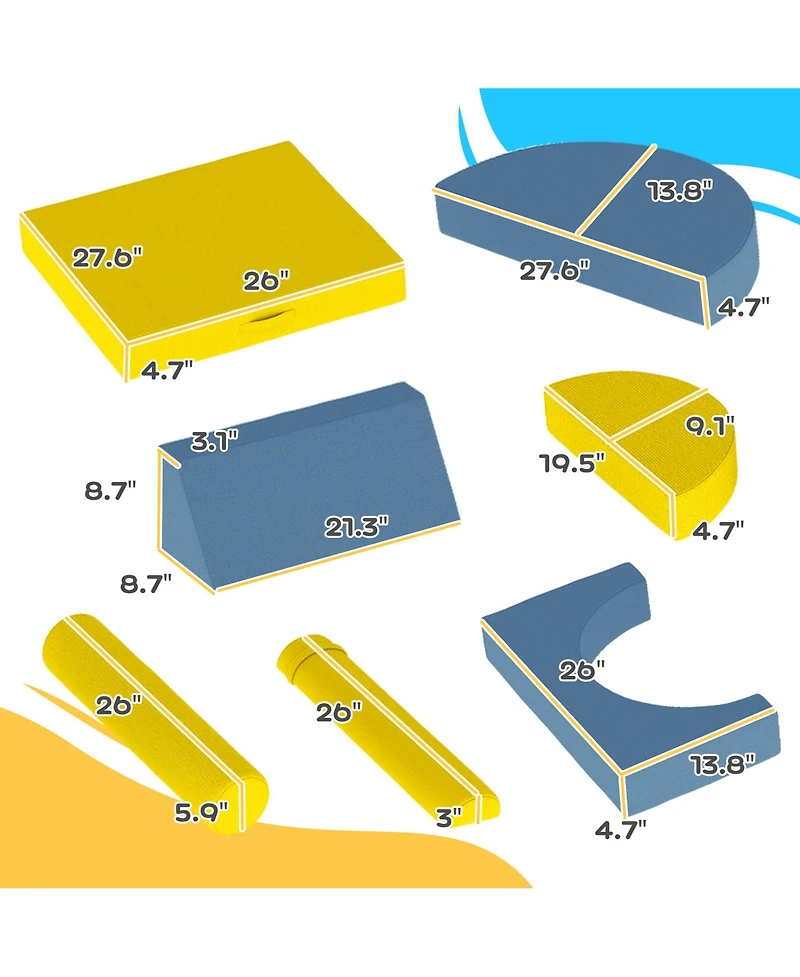Qaba Kids Foam Climbing Blocks, 14 Pcs Climbing Toys for Toddlers,