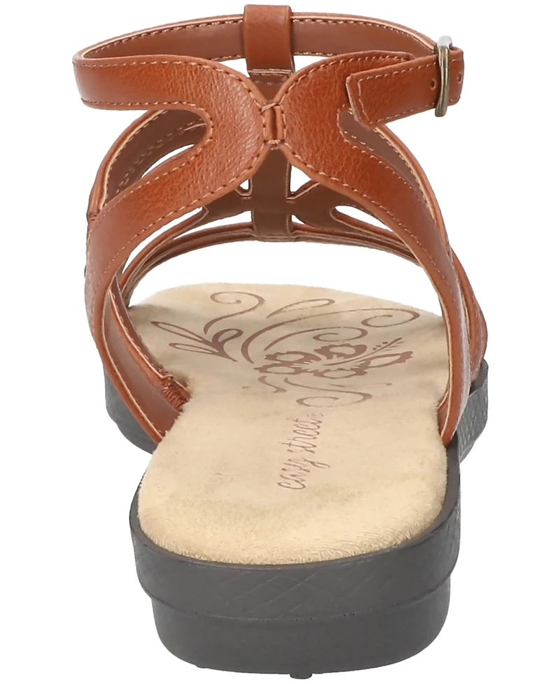 Easy Street Women's Daylily Gladiator Buckle Flat Sandals