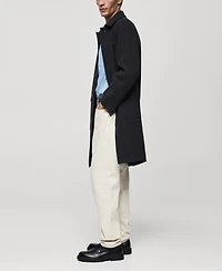 Mango Men's Pocketed Wool Coat