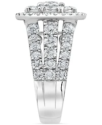 Diamond Cluster Halo Ring (3 ct. t.w.) in 10k White Gold