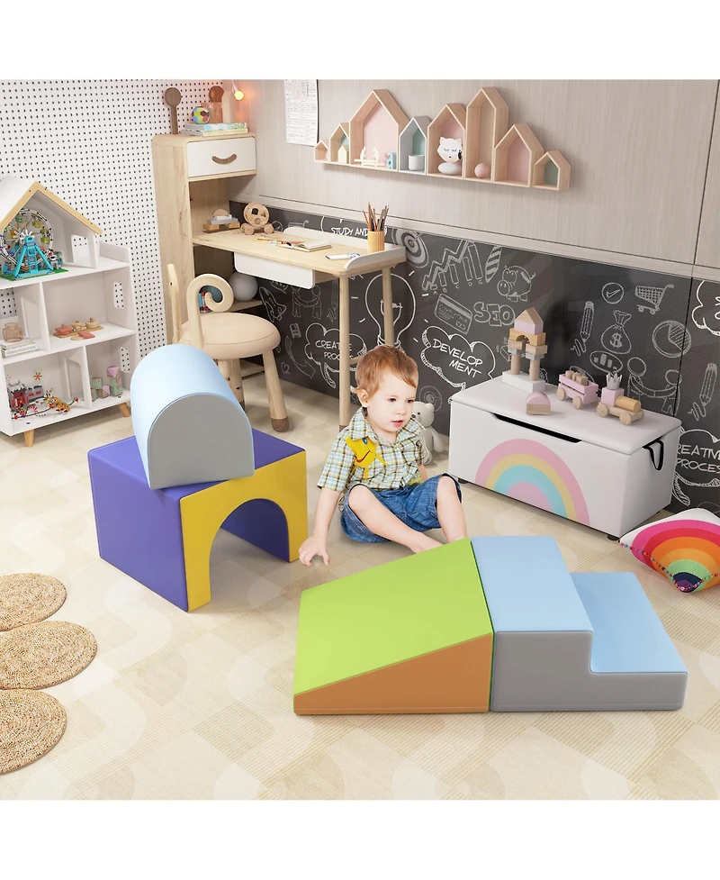 Soozier 4 Piece Climb and Crawl Activity Play Set Soft Secure Foam Playset