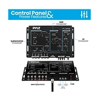 Pyle 3-Way Electronic Crossover - Remote Subwoofer Control, High/Low-Pass, 6-Channel Output, Black (PLXR3B)