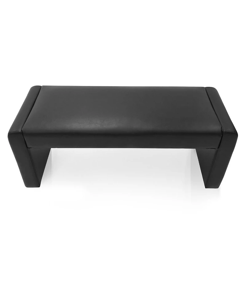 47" Faux Leather Upholstered Bedroom Waterfall Benches-Maison Boucle