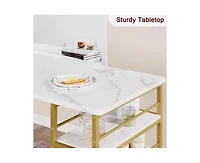 gaomon Dining Table Set for 2, Kitchen Table and Chairs with Wine Rack, Metal Frame Modern Bar Table Set with 2 Chairs