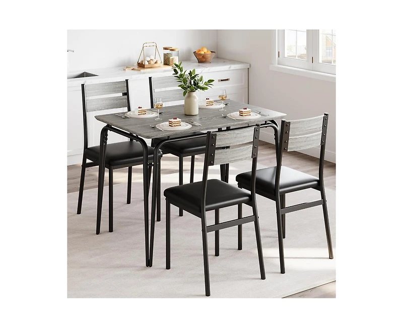 Dining Table for 2, Small Table and Chairs Set of 2, Square Dinette Set for 2, Dinner Table Set, 3 Piece Kitchen & Dining Room Sets for Small Space, A