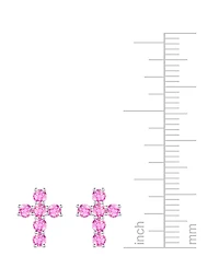 Lab Grown Sapphire Cross Stud Earrings (1 ct. t.w.) 10k White Gold (Also Grow Ruby, Pink Sapphire, & Opal)