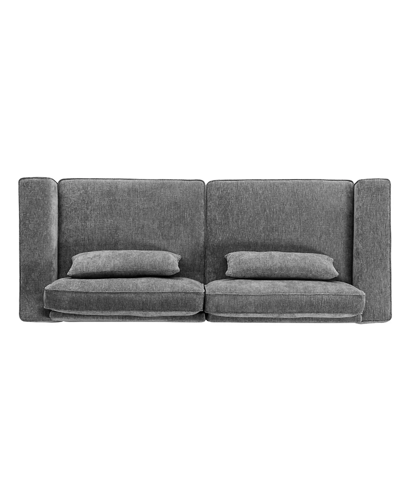 Streamdale Plush Fabric Sofa with Sleek Arms and Wood Frame