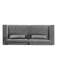 Streamdale Plush Fabric Sofa with Sleek Arms and Wood Frame