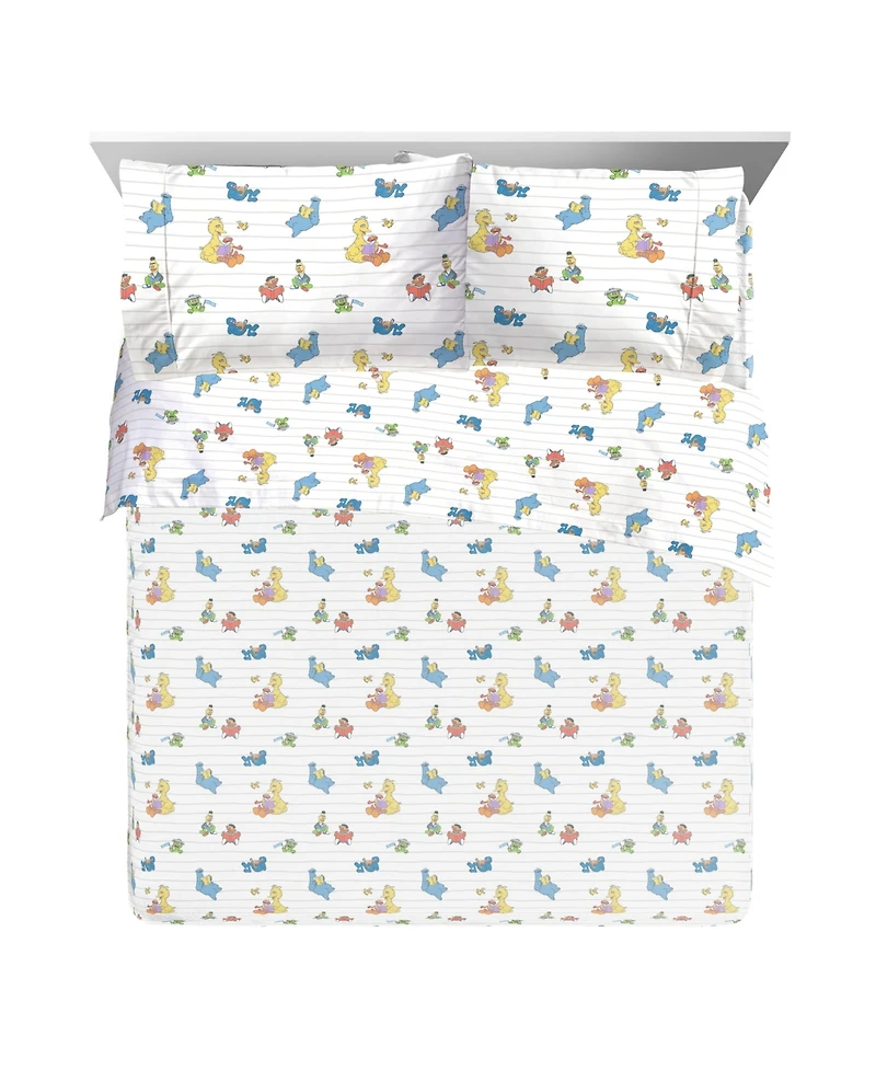 Saturday Park Sesame Street 100% Organic Cotton Kids Twin Sheet Set
