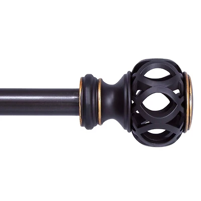 Kenney Agatha 3/4" Decorative Curtain Rod - Fast Fit Easy Install for Effortless Home Decor