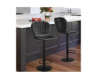 gaomon Bar Stools Set of 4, Modern Swivel Bar Chairs, Adjustable Counter Height Bar Stools with High Backrest
