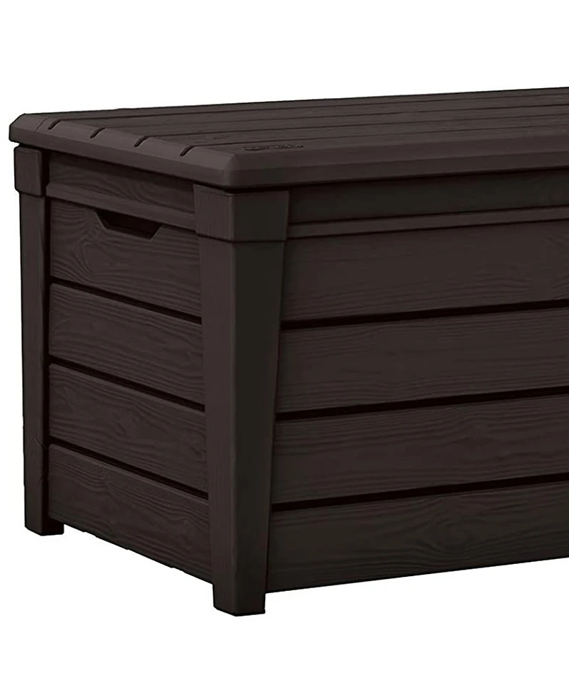 Keter Brightwood Weatherproof Resin Patio Deck Storage Box Bench (2 Pack)