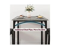 gaomon Dining Table Set for 4, Kitchen Table with 4 Upholstered Chairs, 5 Piece Rectangular Dining Room Table Set, for Small Space, Apartment, Home