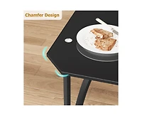 gaomon Glass Dining Table Set for 4, Kitchen Table Chairs Set of 4 with Comfortable Pu Cushion, Dining Room Table Set for 4 with Kitchen Chairs Furnit