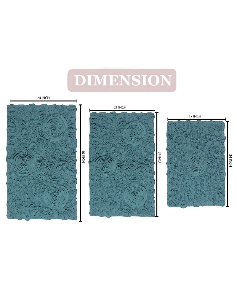 Home Weavers Bell Flower 3-Pc. Bath Rug Set
