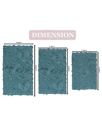 Home Weavers Bell Flower 3-Pc. Bath Rug Set