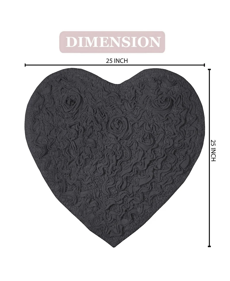 Home Weavers Modesto Heart Shaped Bath Rug, 25" x