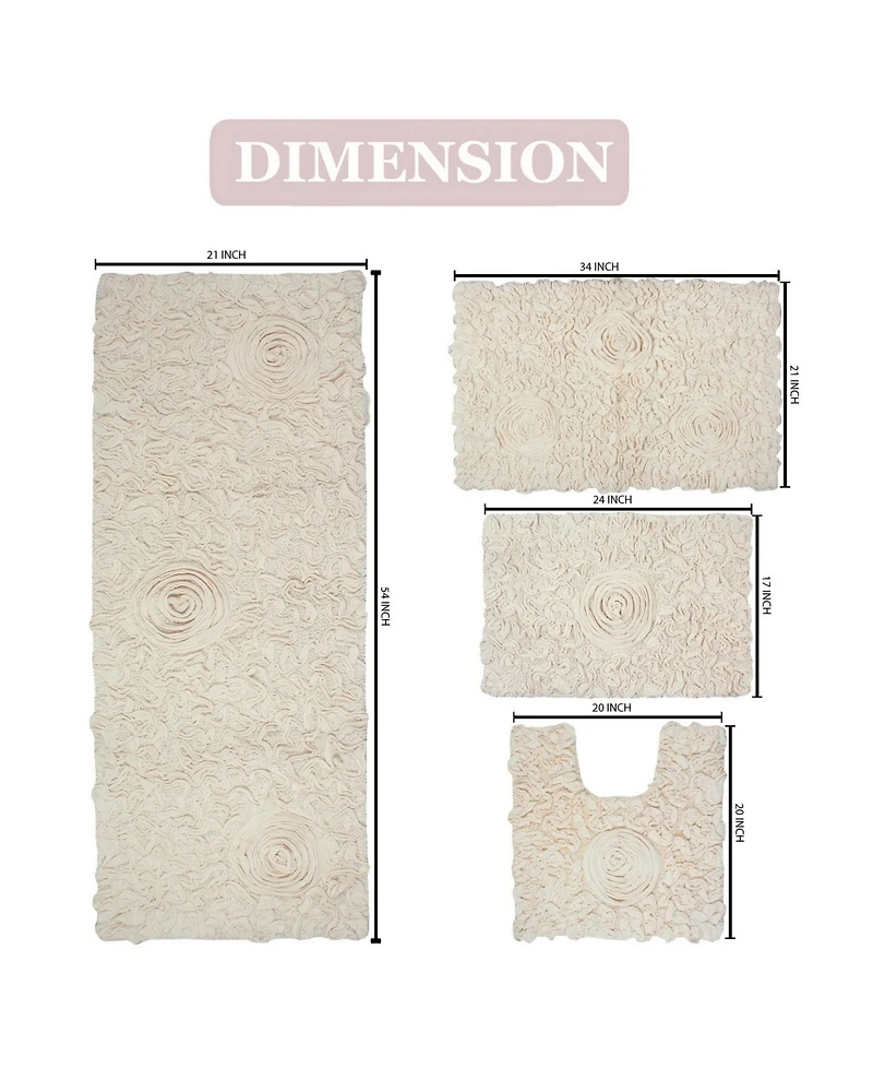Home Weavers Modesto 4-Pc Bath Rug Set