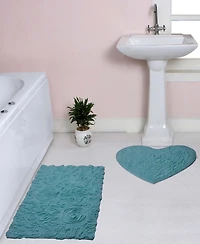 Home Weavers Bell Flower Heart 2-Pc. Bath Rug Set