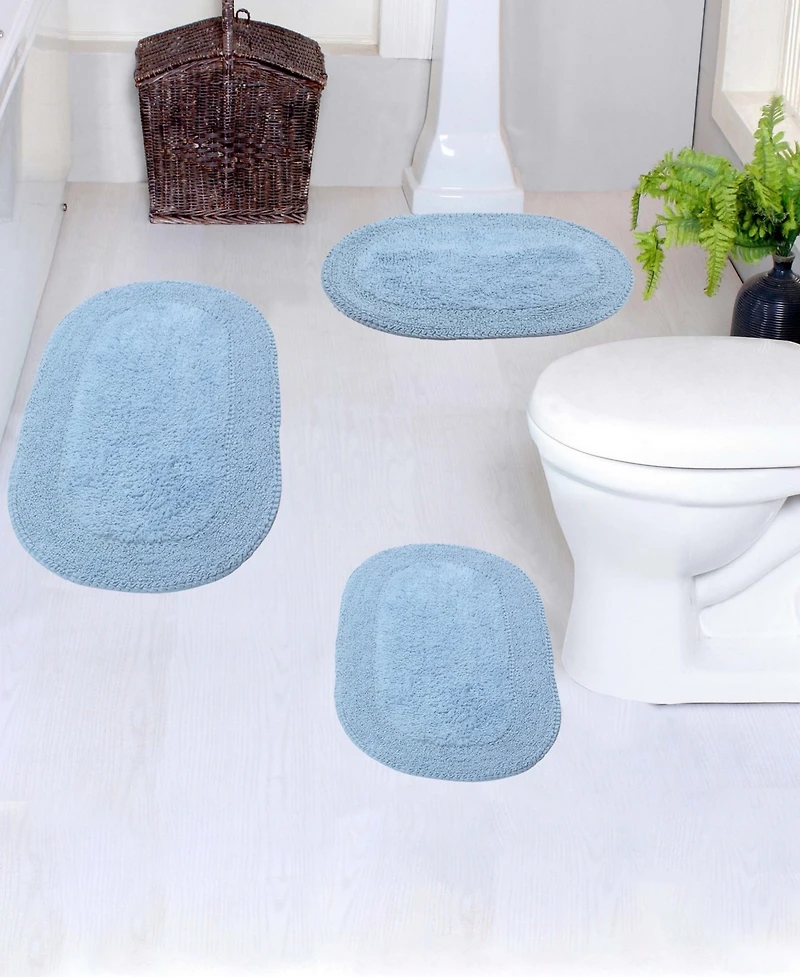 Home Weavers Double Ruffle 3-Pc. Bath Rug Set