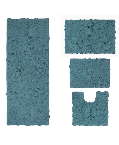Home Weavers Bell Flower 4-Pc. Bath Rug Set
