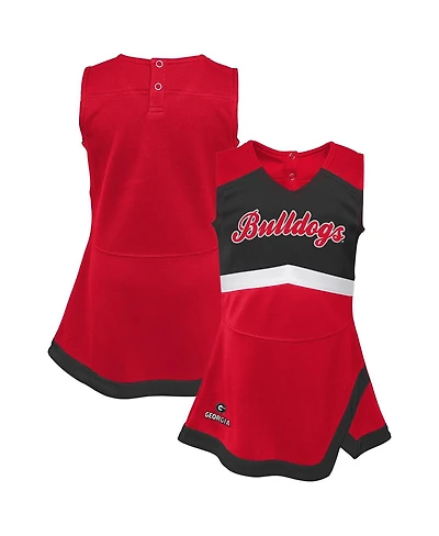 Outerstuff Big Girls Red Georgia Bulldogs Cheer Captain Jumper Dress