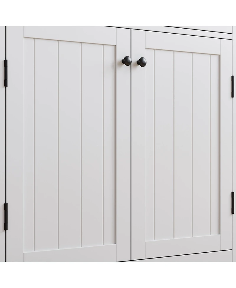 Gaomon Bookcases with 2 Doors and 1 Drawer, Floor Standing Display Storage with Open Shelves