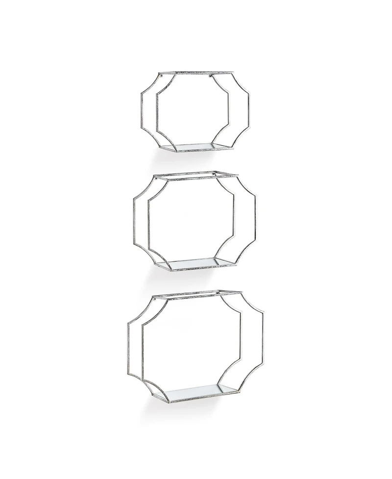 Hudson Mirrored Wall Shelves St/3
