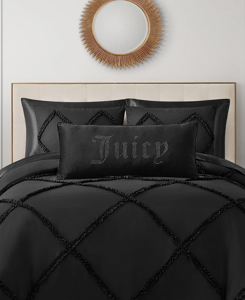 Juicy Couture Silver-Tone Rhinestone Decorative Pillow, 16" x 36"