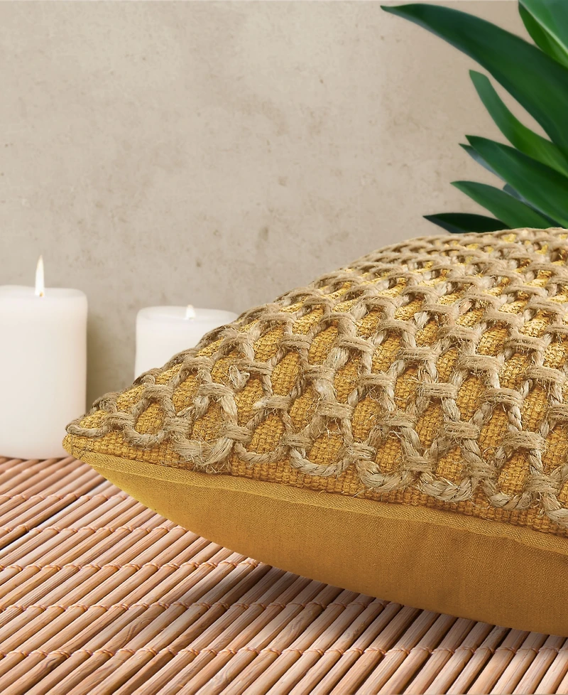 Boho Living Jada Jute Decorative Pillow, 20" x 20"