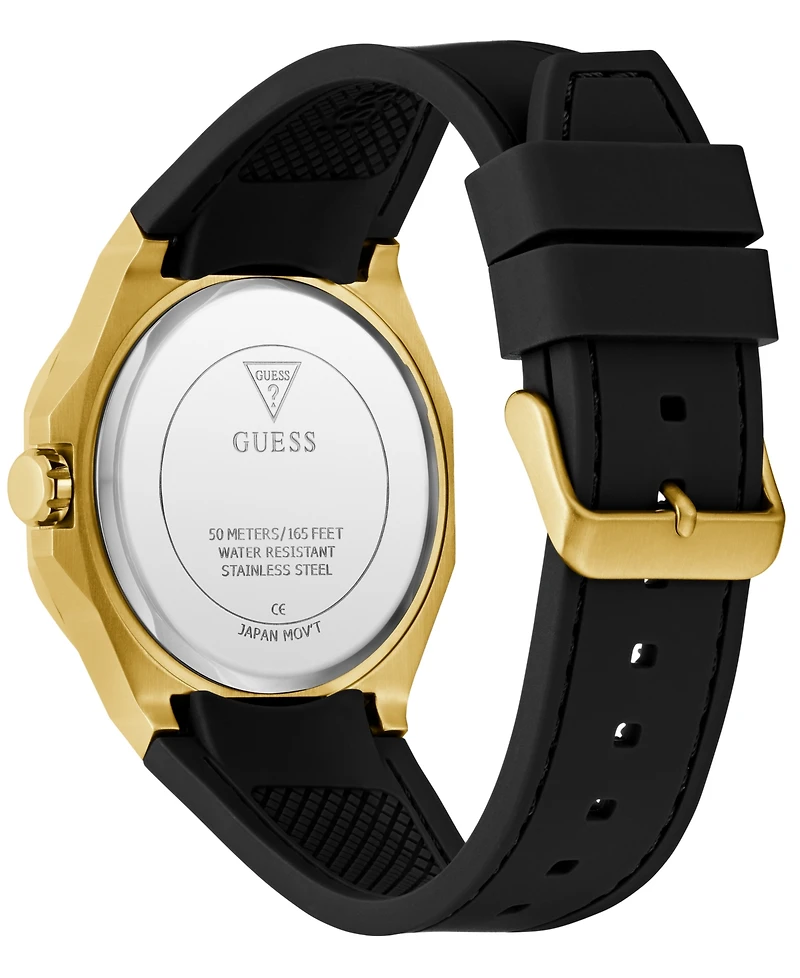 Guess Men's Analog Black Silicone Watch, 42mm