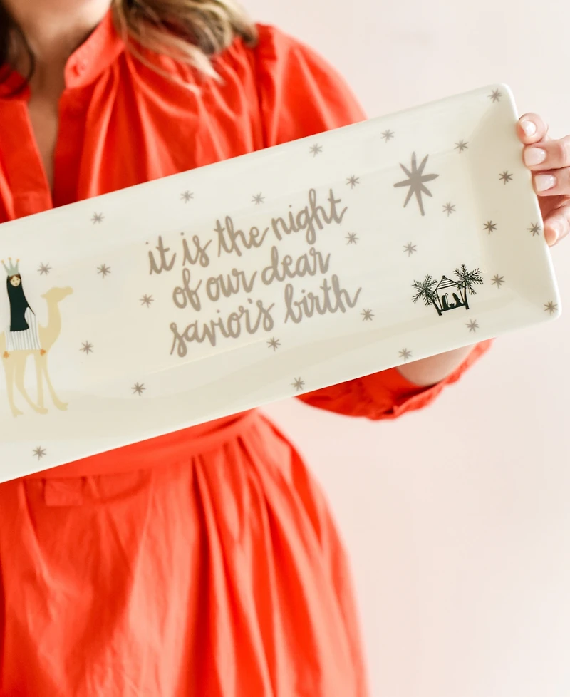 Coton Colors O Holy Night in Color Skinny Rectangle Tray