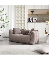 The Pop Home Two-Person Beanbag Chair with Foam Core, Comfortable Recliner Sofa for Gaming and Tv-The