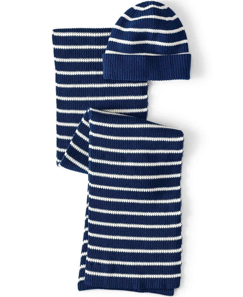 Lands' End Drifter Scarf and Hat Set
