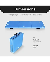 BalanceFrom Fitness GoGym 6x2ft Folding Exercise Mat with Handles, Blue (2 Pack)