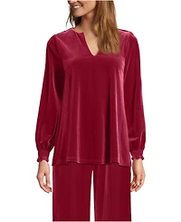 Lands' End Women's Long Sleeve Velvet Blouse