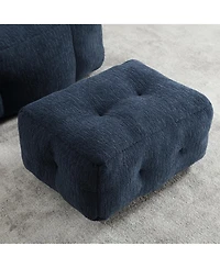 The Pop Home Fluffy Bean Bag Chair with Ottoman, Super Soft Lazy Sofa for Living Room-The