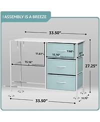 Sorbus Dresser with 5 Drawers - Storage Chest Organizer with Steel Frame, Wood Top, Handles