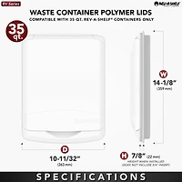 Rev-a-Shelf 35 qt. Trash Can Replacement Lid, Black (Lid Only), Rv-35-lid-18-1