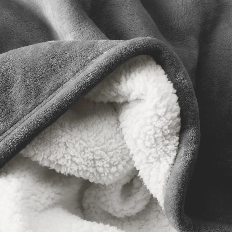 Bare Home Fleece Sherpa Throw Blanket