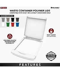 Rev-a-Shelf 35 qt. Trash Can Replacement Lid, White (Lid Only), Rv-35-lid-1